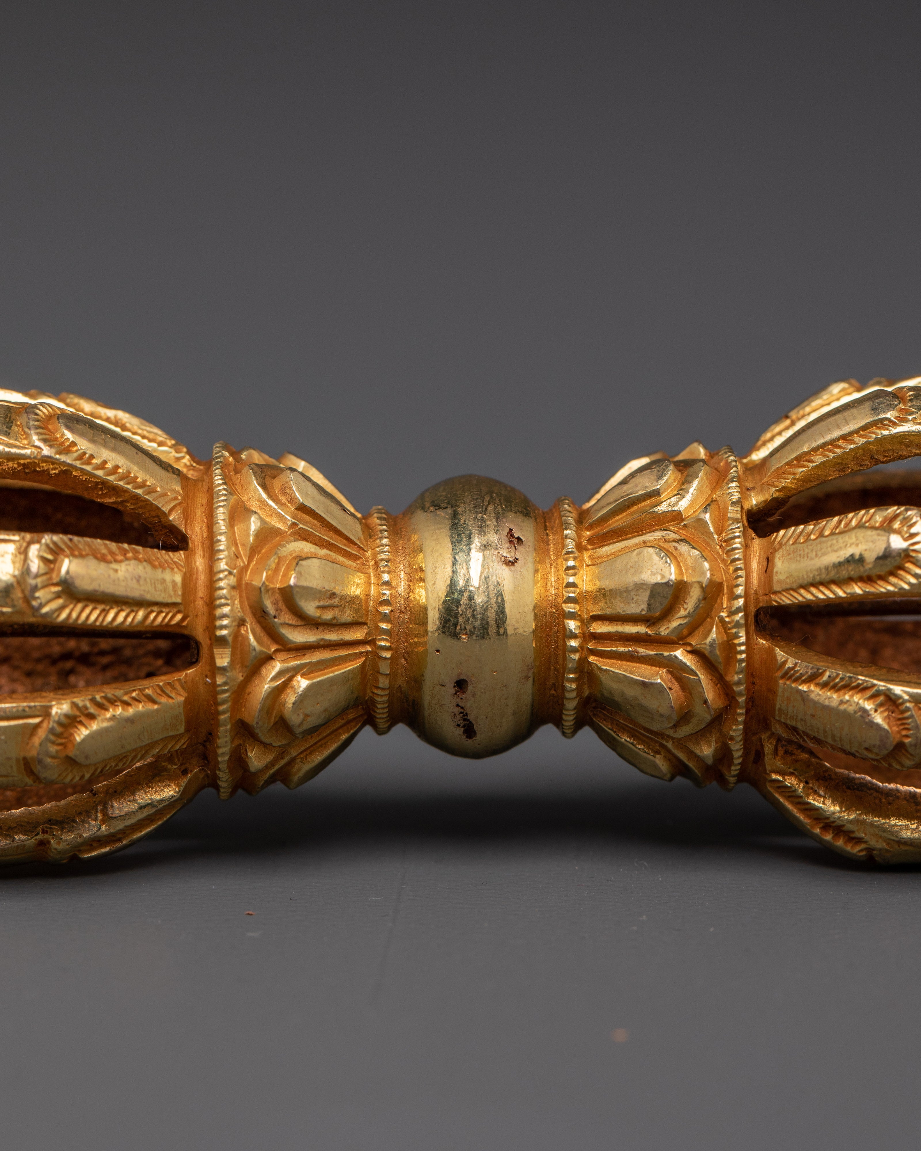 Brass Vajra and Bell for Ritual Ceremonies | Tibetan Buddhist Bell and Vajra