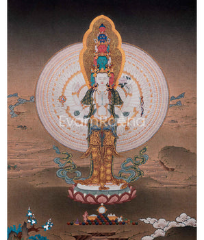 1000 Armed Avalokiteshvara Thangka Print