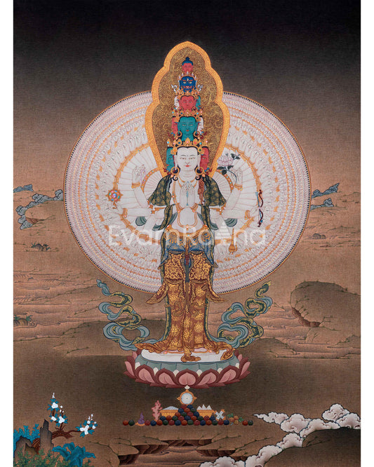 1000 Armed Avalokiteshvara Thangka Print