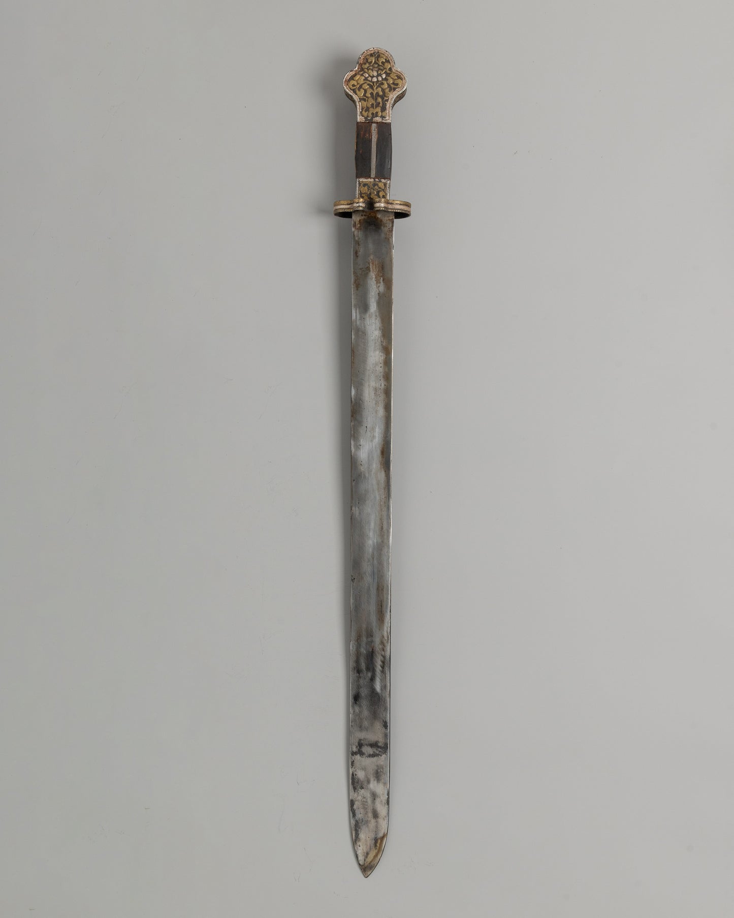 Ritual Sword with Brass Inlays | Wrapped Wooden Handle, Spiritual Artifact