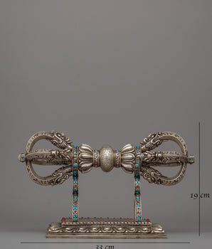 Copper Vajra with Stand | Intricate Buddhist Symbolism