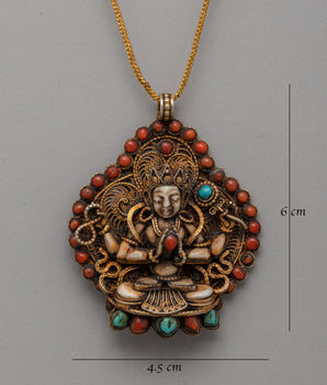 Handicraft Buddhist Filigree Locket | Meditation & Spiritual Wear