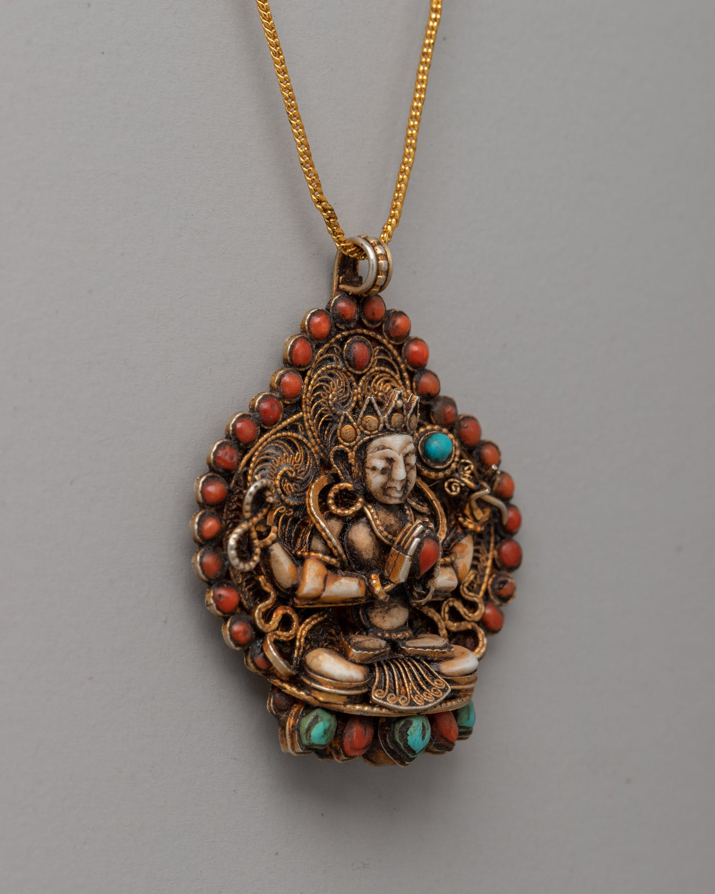 Handicraft Buddhist Filigree Locket | Meditation & Spiritual Wear