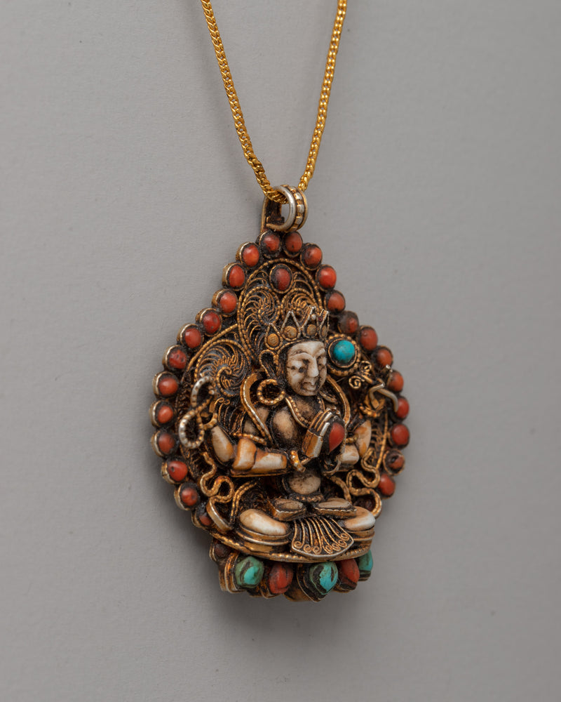 Handicraft Buddhist Filigree Locket | Meditation & Spiritual Wear