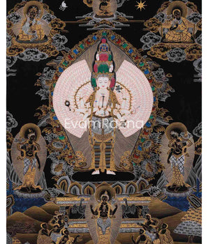 1000 Armed Avalokiteshvara Tibetan Thangka