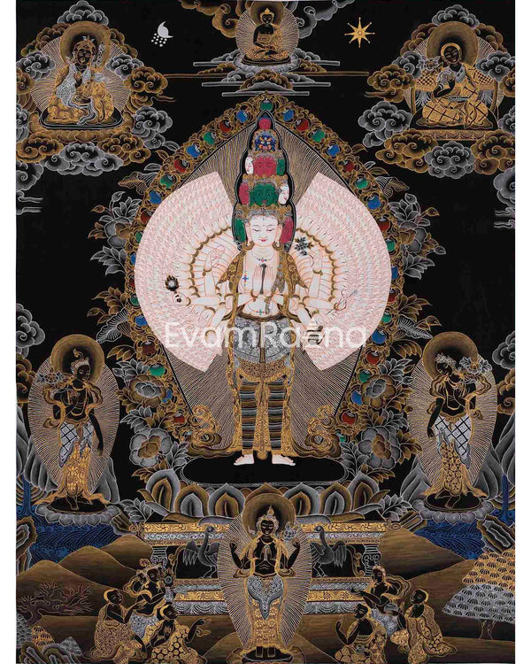  1000 Armed Avalokiteshvara Tibetan Thangka