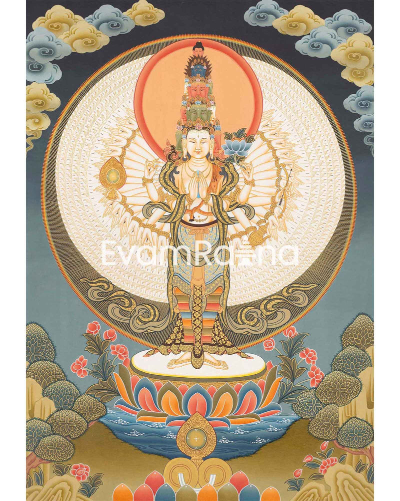 1000 Armed Bodhisattva Guanyin Chenrezig Thangka