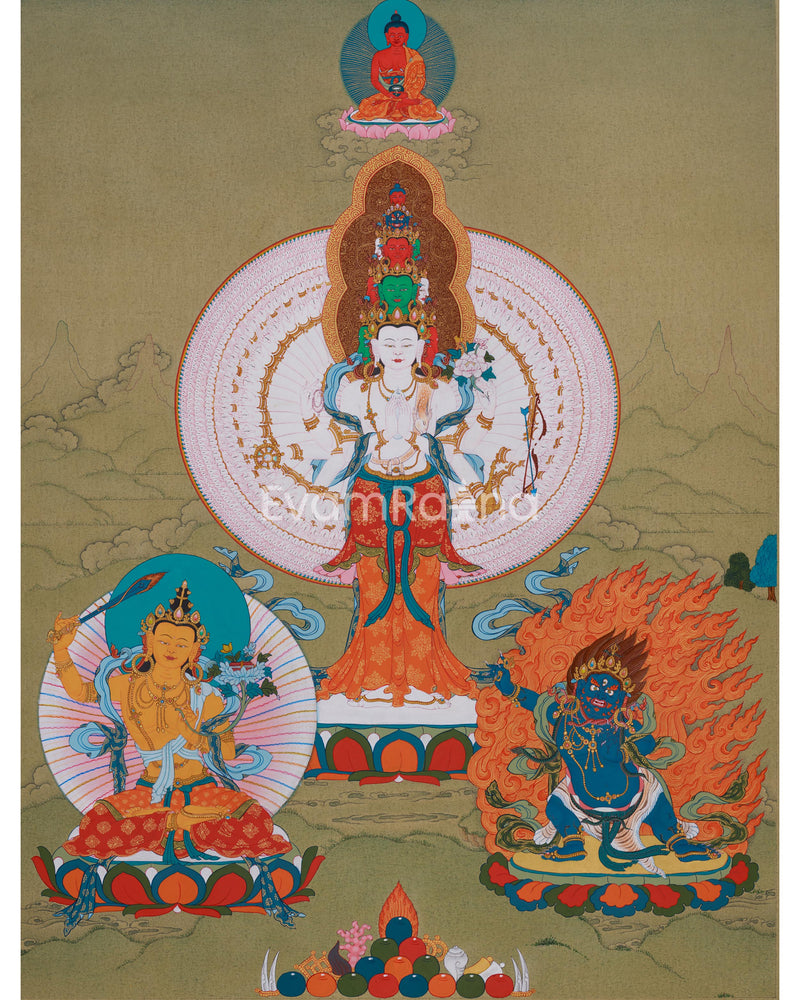 1000 arm Buddha, Avalokiteshvara Thangka 