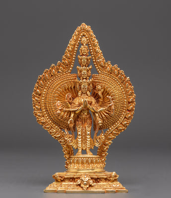 Thousand Armed Chenrezig Copper Statue