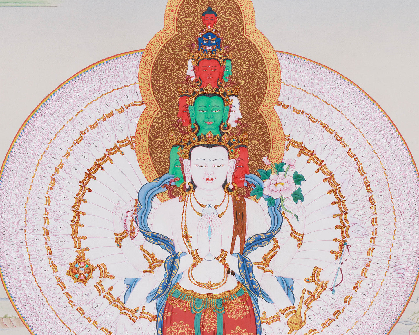 1000 Armed Chenrezig Bodhisattva Thangka | Divine Protection