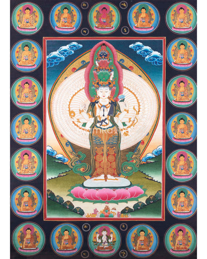 1000 Armed Chenrezig Thangka Print