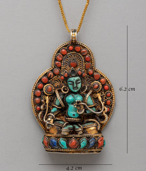 Gold-plated Turquoise Coral Pendant | Spiritual Jewelry
