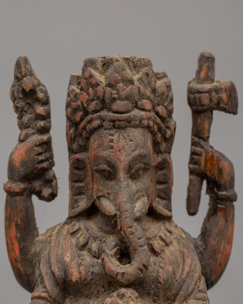 Wooden Ganesh Statue | Handmade Lord Ganesha Idol for Home Decor