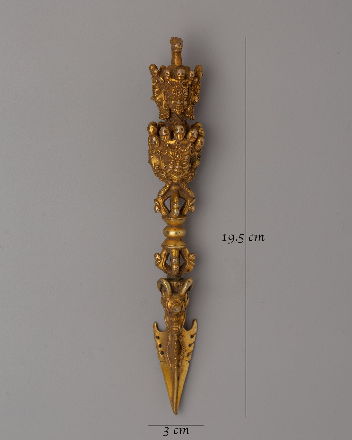 Gold-Plated Tibetan Phurba Dagger | Dagger for Spiritual Practices