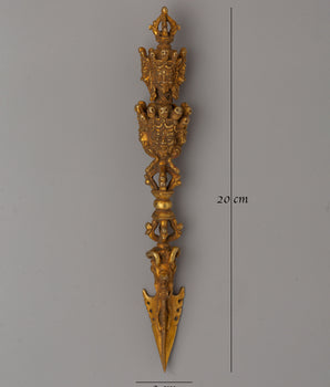Tibetan Sacred Phurba Dagger |Copper Vajrakila for Ritual Practices