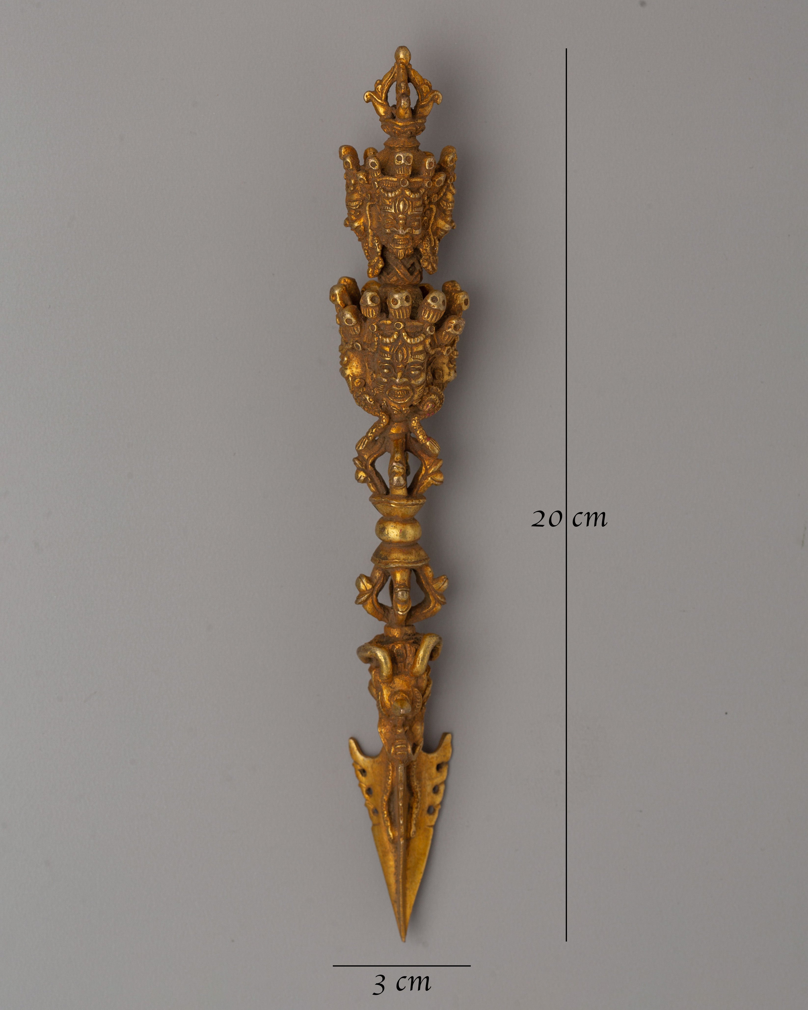 Tibetan Sacred Phurba Dagger |Copper Vajrakila for Ritual Practices