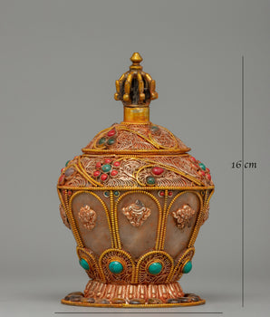 Gold-Plated Offering Vessel for Sacred Spaces | Sacred Offering Vessel