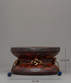 Hand-made Wooden DamaruWooden Damaru | Himalayan Spiritual Drum for Ceremonial Use