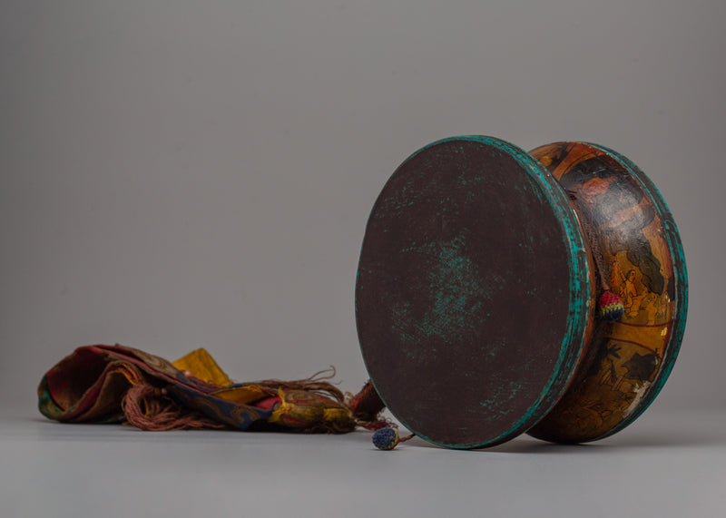 Wooden Damaru Drum | Spiritual Drum for Sacred Buddhist Practices