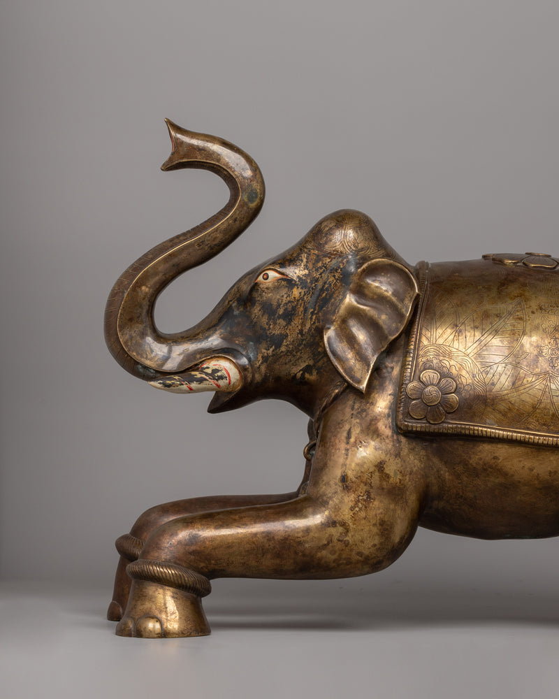 Two Statue Elephant Bronze Made | Oxidized Bronze Art Of