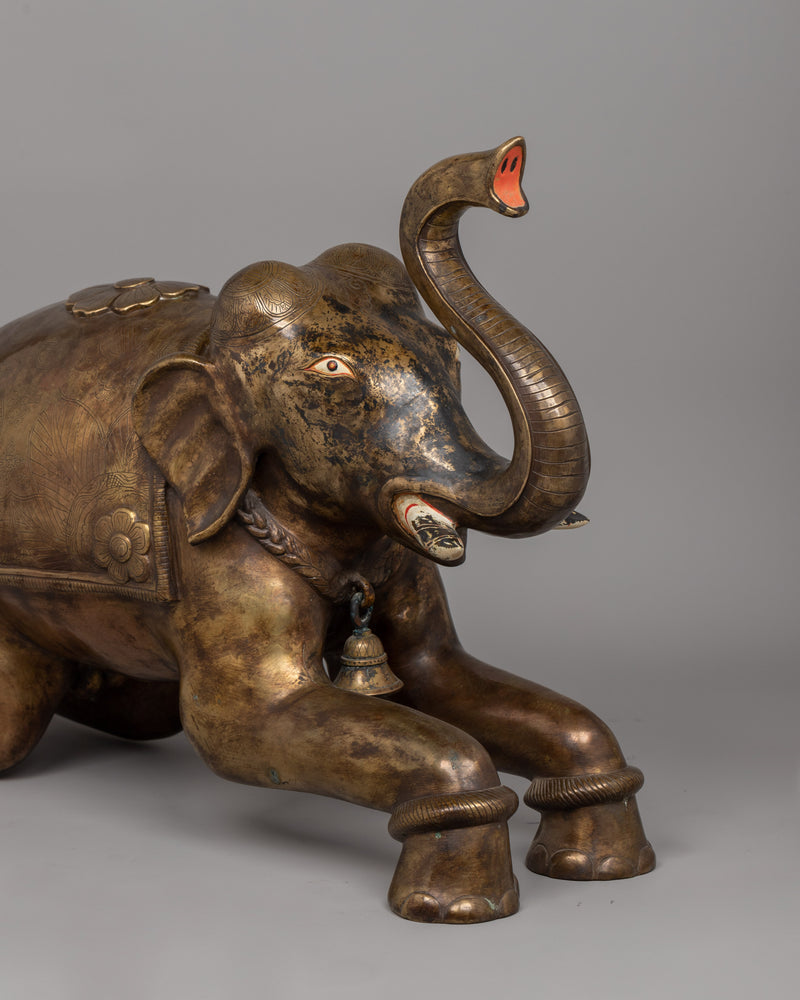 Two Statue Elephant Bronze Made | Oxidized Bronze Art Of