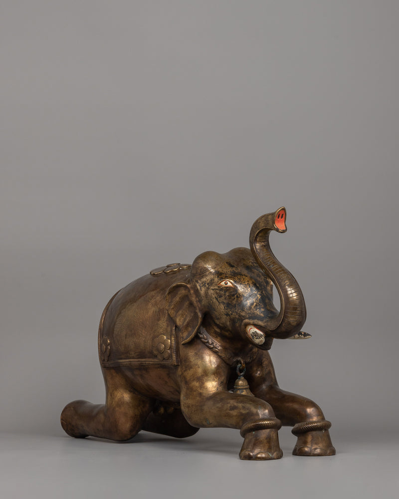 Two Statue Elephant Bronze Made | Oxidized Bronze Art Of