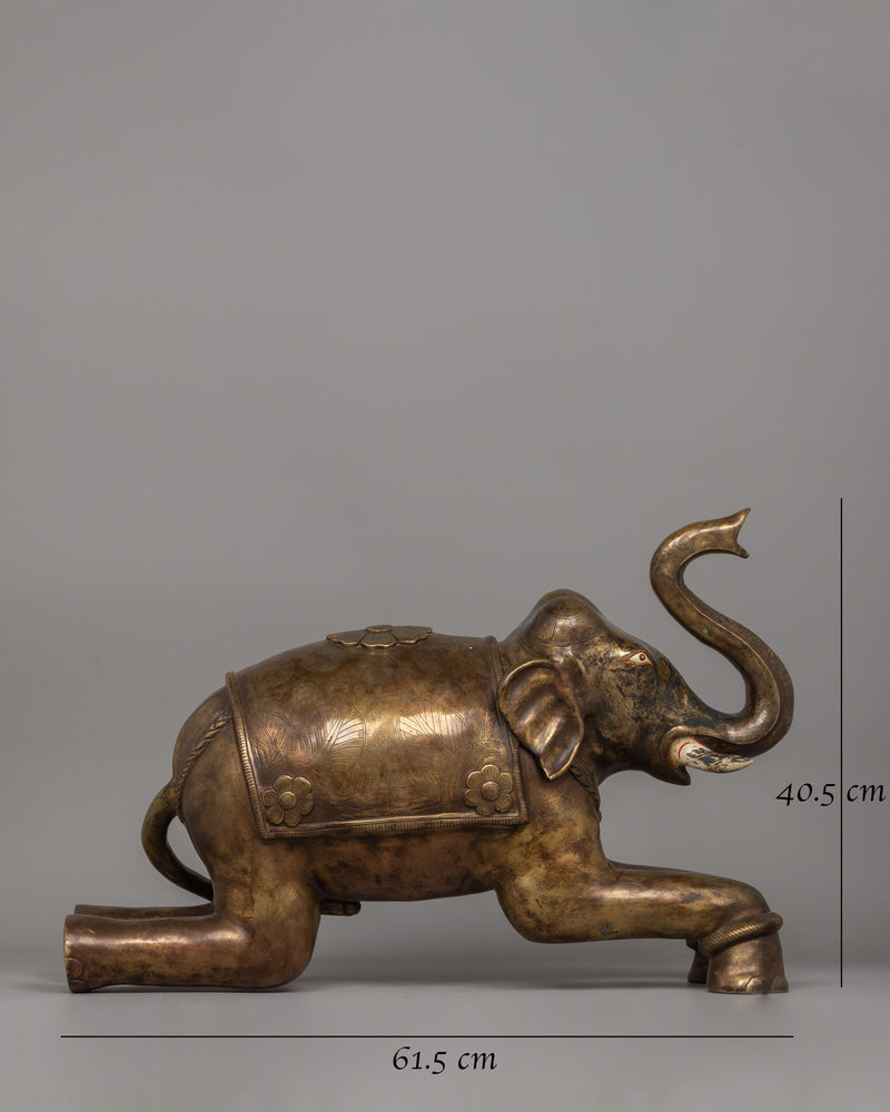 Two Statue Elephant Bronze Made | Oxidized Bronze Art Of