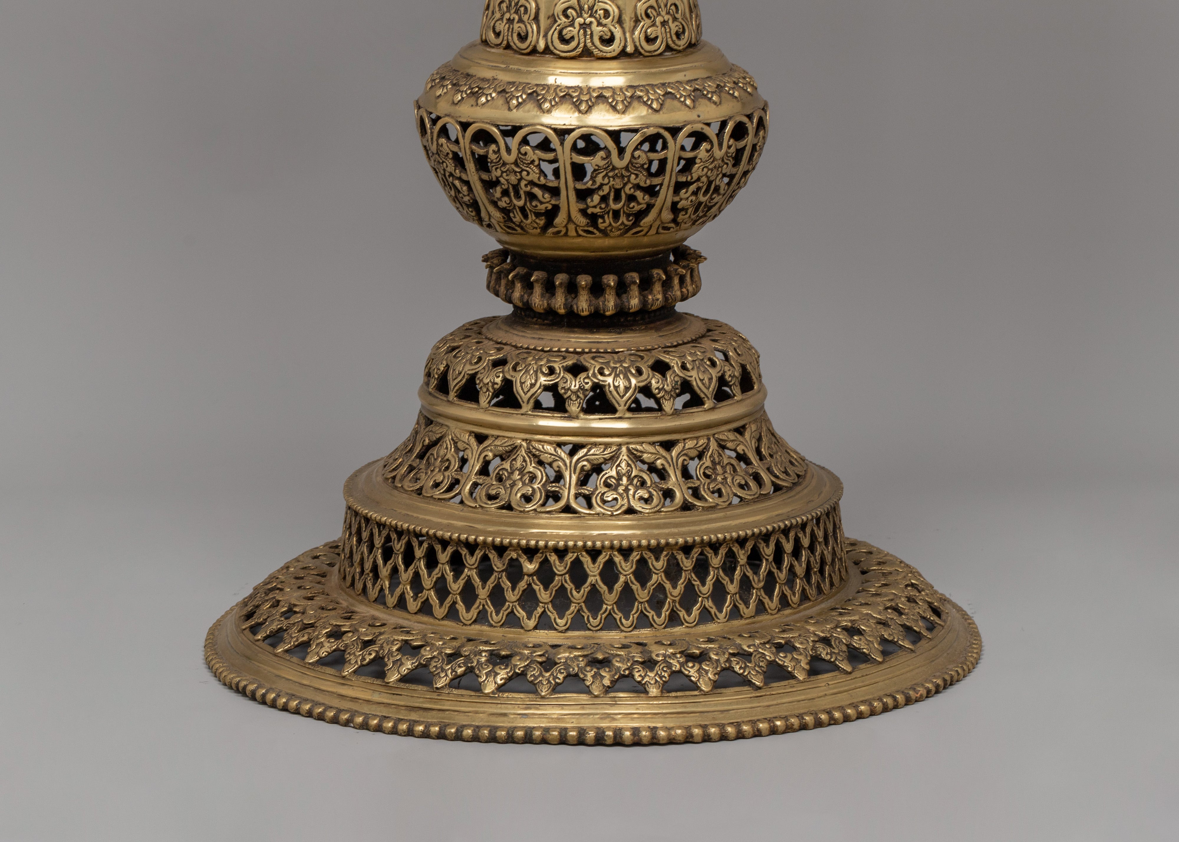 Typical Nepali Oil Lamp Set | Traditional Buddhist Ritual Décor