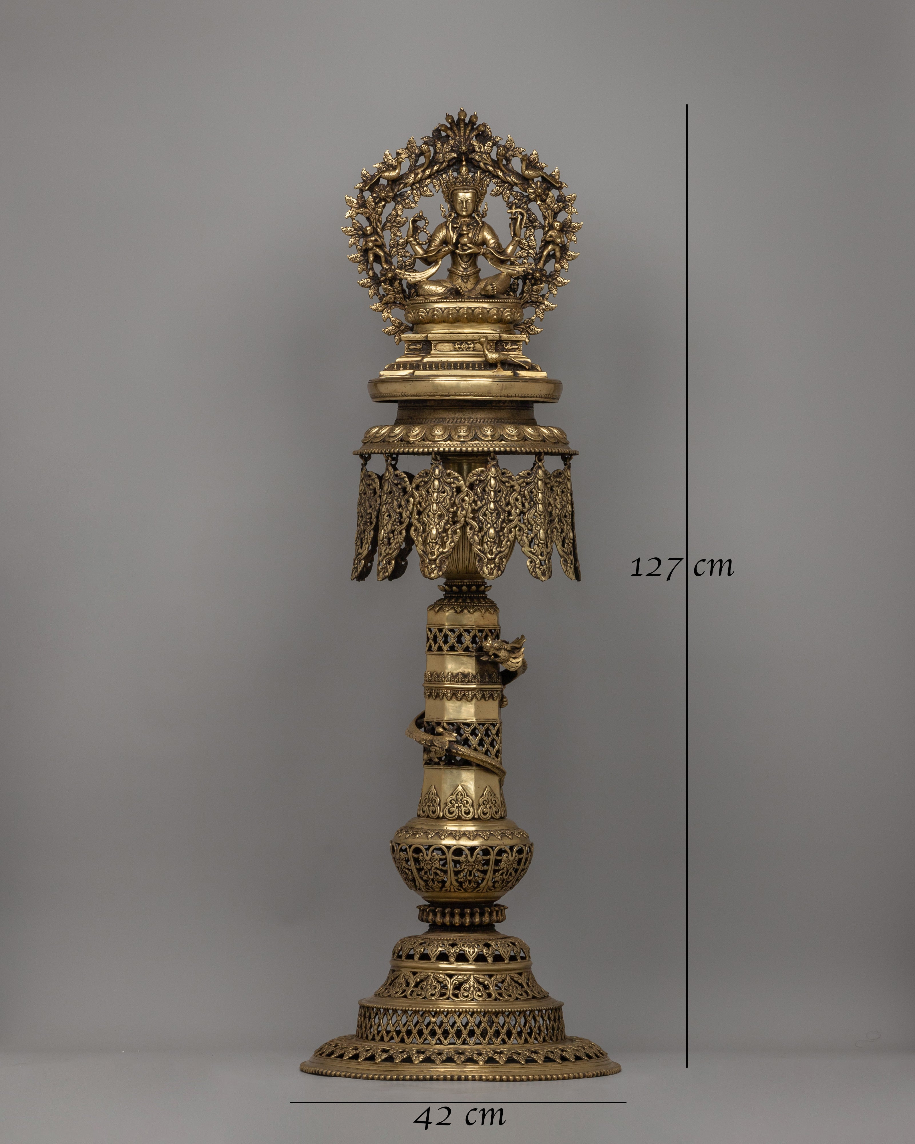 Typical Nepali Oil Lamp Set | Traditional Buddhist Ritual Décor