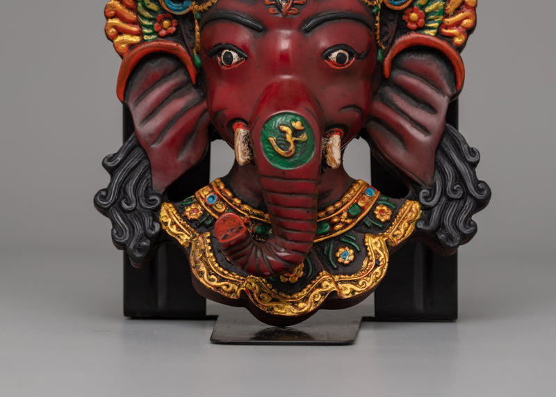 Handcrafted Lord Ganesh Mask in Ceramic | Hindu Deity