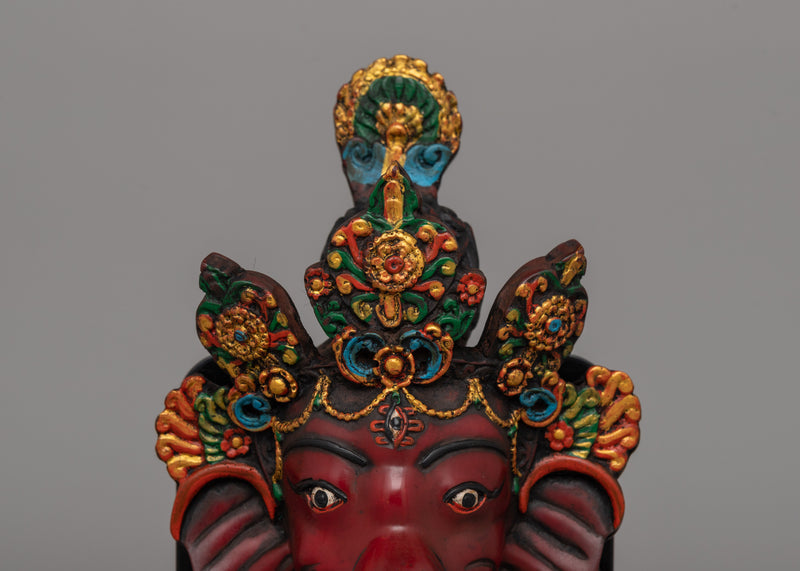 Handcrafted Lord Ganesh Mask in Ceramic | Hindu Deity