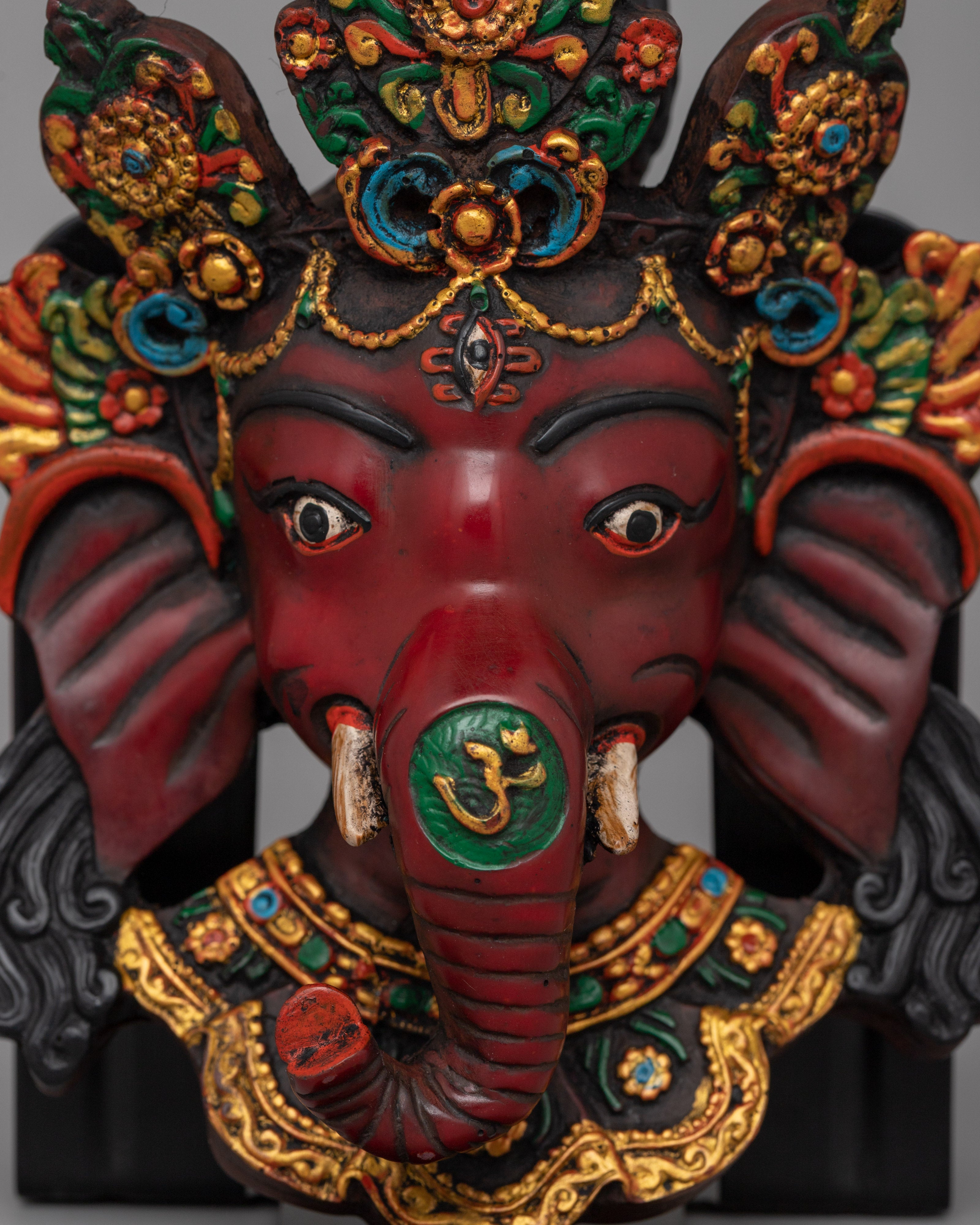 Handcrafted Lord Ganesh Mask in Ceramic | Hindu Deity
