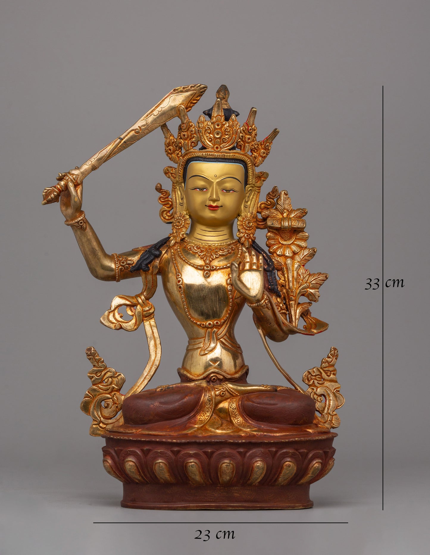 Manjushri Wisdom Deity Statue | Enlightenment Decor, Spiritual Home Altar