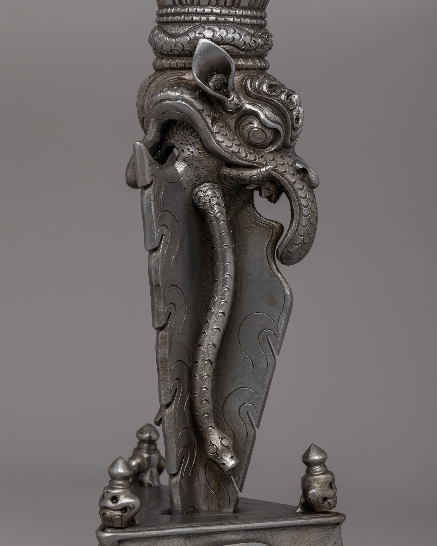 Handcrafted Iron Vajra Phurba |  A Sacred Tibetan Ritual Artifact