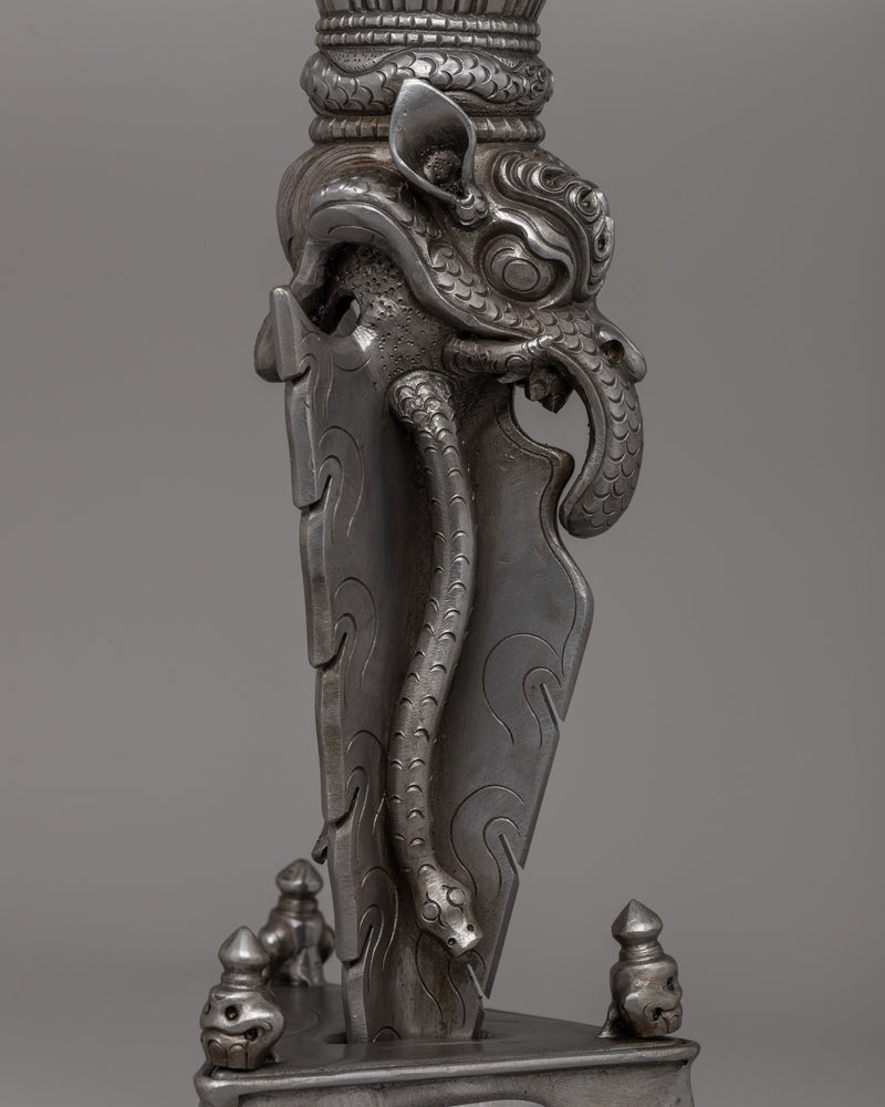 Handcrafted Iron Vajra Phurba |  A Sacred Tibetan Ritual Artifact