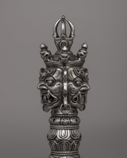 Handcrafted Iron Vajra Phurba |  A Sacred Tibetan Ritual Artifact