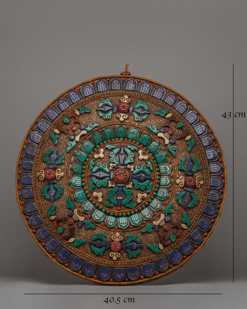 Vishwa Vajra Copper Mandala Wall Art |  A Symbol of Harmony and Spirituality