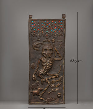 Gold-Polished Citipati Wall Hanging | Sacred Symbol of Tibetan Spirituality