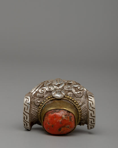 Tibetan Coral Ring | A Sacred Symbol of Elegance and Spirituality