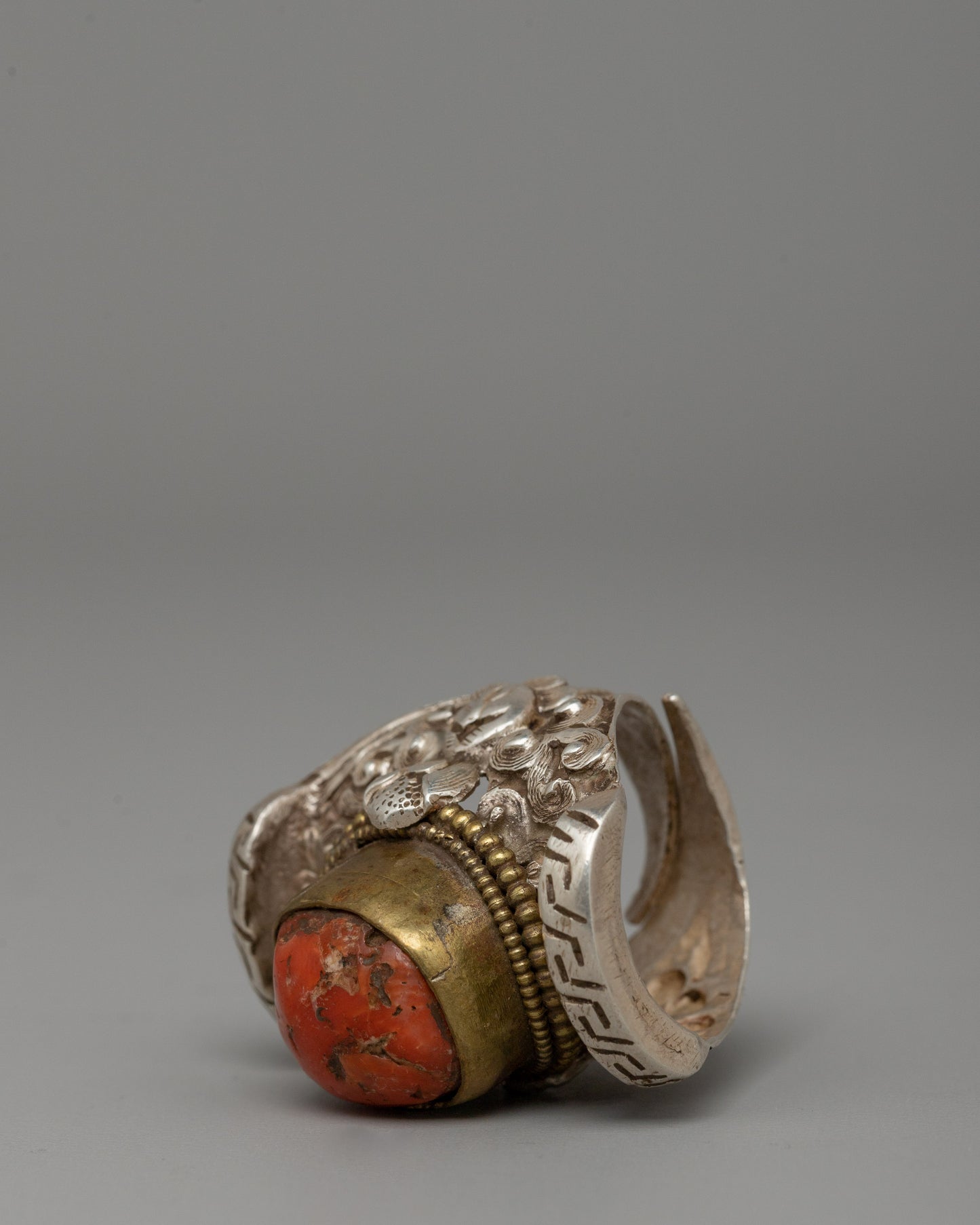 Tibetan Coral Ring | A Sacred Symbol of Elegance and Spirituality