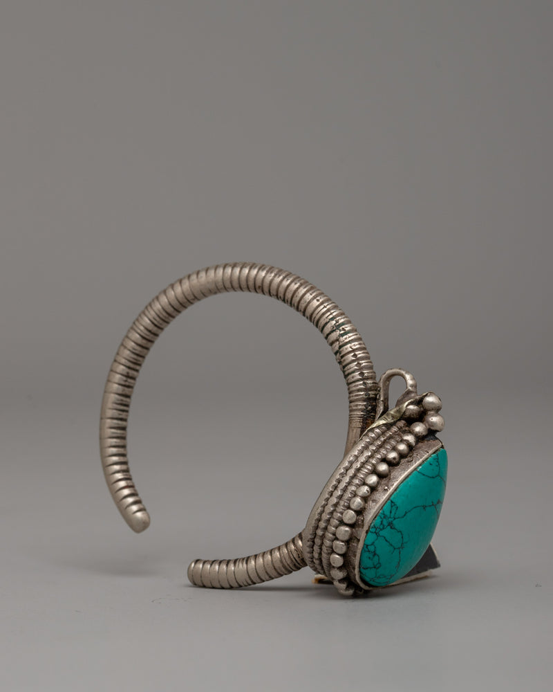 Tibetan Silver Earrings with Turquoise | Perfect for Spiritual Style