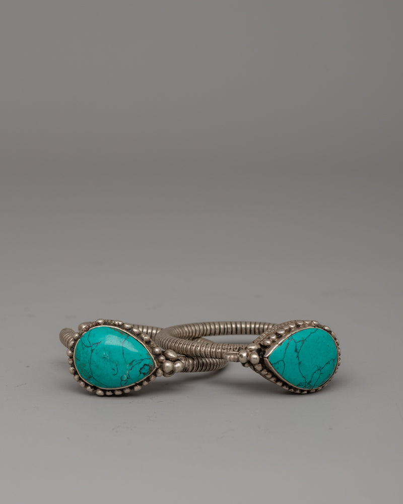 Tibetan Silver Earrings with Turquoise | Perfect for Spiritual Style