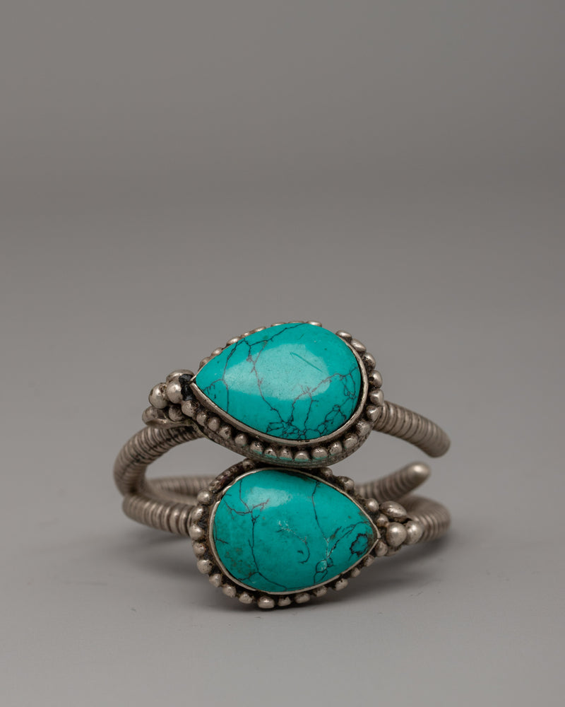 Tibetan Silver Earrings with Turquoise | Perfect for Spiritual Style