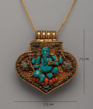 Ganesha Ghau Box Locket | Sacred Tibetan Prayer Amulet