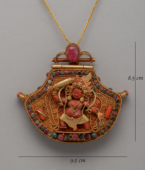 Tibetan Wrathful Deity Locket | Powerful Tibetan Ghau Prayer Amulet
