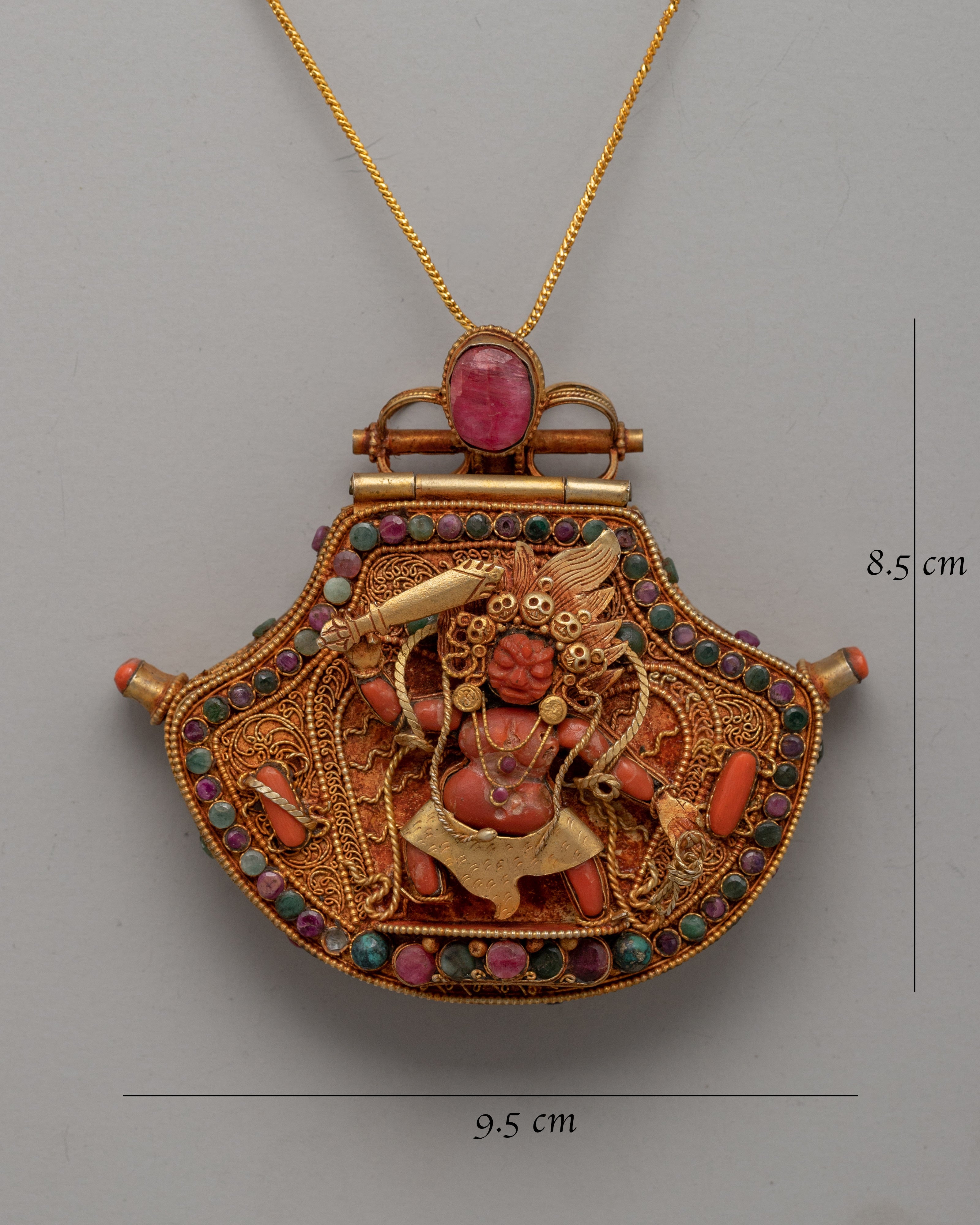 Tibetan Wrathful Deity Locket | Powerful Tibetan Ghau Prayer Amulet