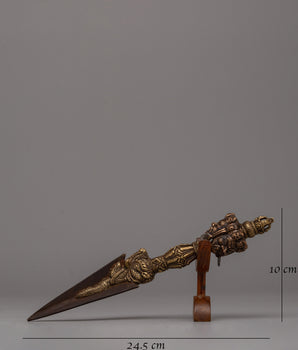 Handcrafted Iron Phurba Ritual Dagger | Sacred Tibetan Ritual Artifact
