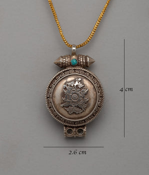 Flower Design Tibetan Ghau Box Pendant | Spiritual Meditation Jewelry