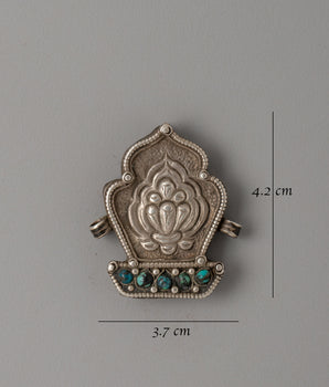 Silver-Plated Tibetan Ghau Box Pendant | Spiritual Practices and Protection