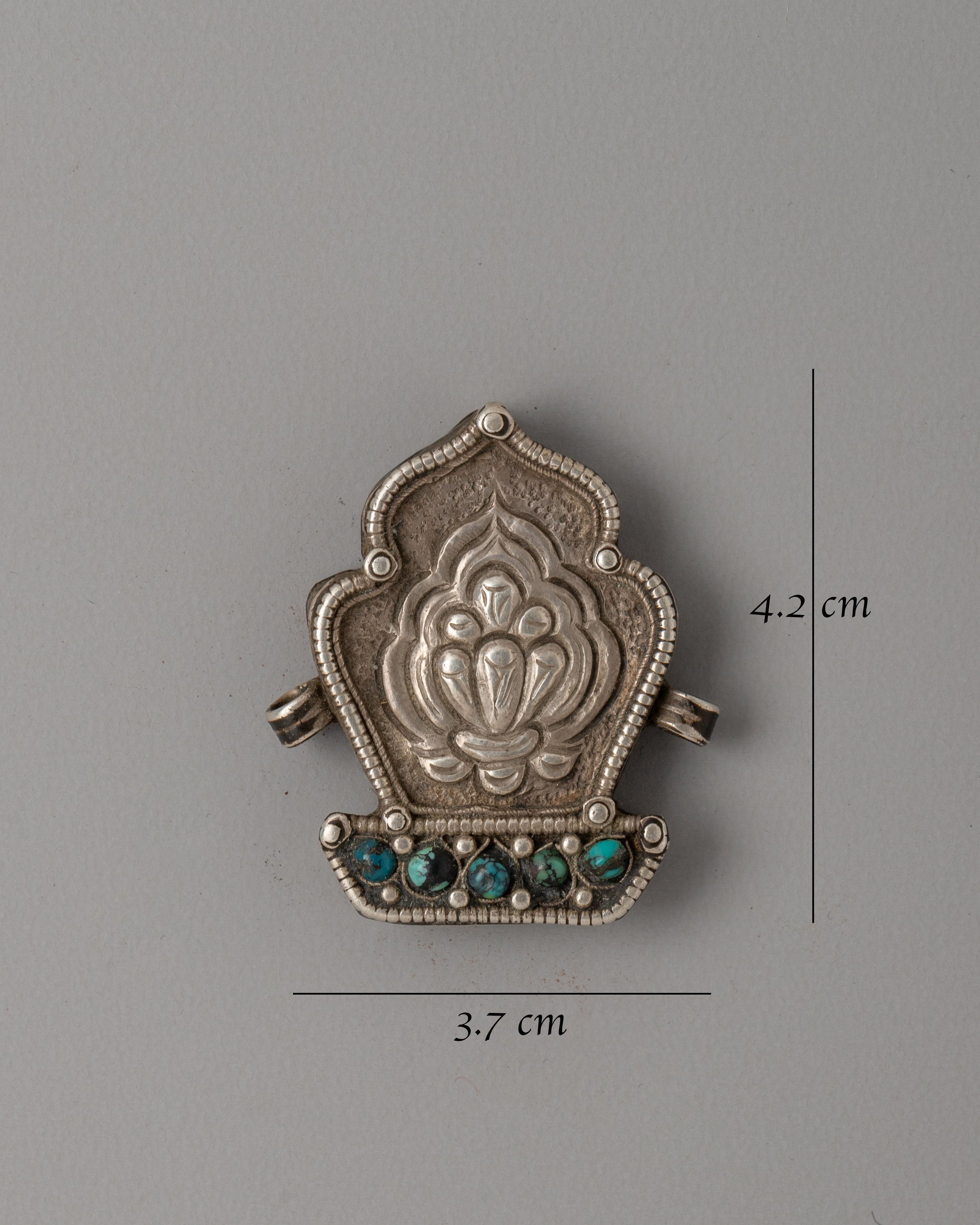 Silver-Plated Tibetan Ghau Box Pendant | Spiritual Practices and Protection